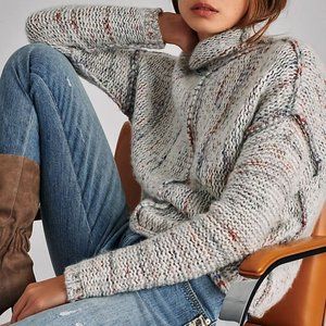 NWT ANTHROPOLOGIE Pilcro Noelle Turtleneck sweater SZ:S grey